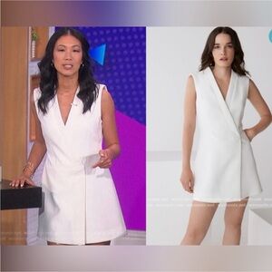 BCBGMaxAzria Caryn Wrap Vest Mini Dress White size Small New